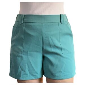 Greige Women's High Rise Pull On, Back Elastic Waist Shorts Size L Porcelain